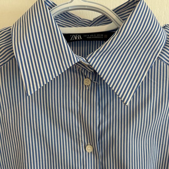 ZARA Striped Button-Down Bodysuit Shirt — Size S (EUR S / USA S / MEX 26) - Picture 2 of 6